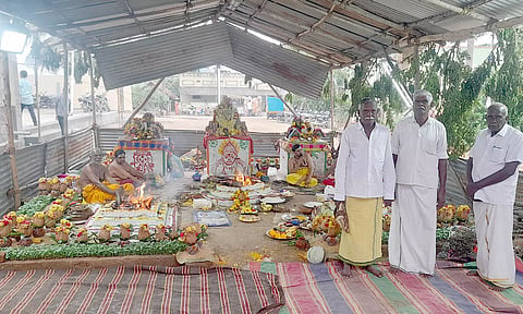 பூமி சமுத்திரம் கிராமத்தில் உள்ள  பூனாட்சி அம்மன்-கற்பக விநாயகர் கோவில் கும்பாபிஷேக விழா