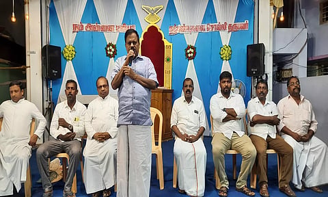 5-ம் திருவிழாவையொட்டி நடந்த பல்சுவை கலைநிகழ்ச்சியை தளவாய்சுந்தரம் எம்.எல்.ஏ. தொடங்கி வைத்து பேசியபோது எடுத்த படம்&nbsp;&nbsp;