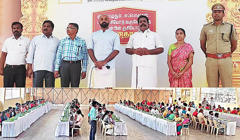 முழு நேர அன்னதான திட்ட தொடக்க நிகழ்ச்சியில் கலெக்டர் ஜானிடாம் வர்கீஸ் மற்றும் அதிகாரிகள் கலந்து கொண்டனர்.&nbsp;