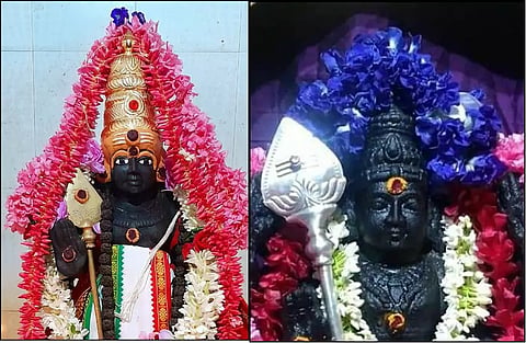 கோப்பம் பாளையம் பாலமுருகன், பரமத்திவேலூர் பேட்டை முருகன் சிறப்பு அலங்காரத்தில் அருள்பாலித்த காட்சி.&nbsp;