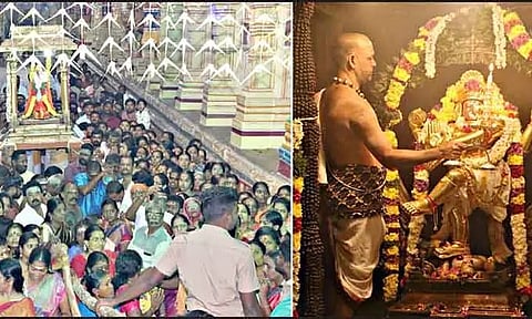 ராமேசுவரம் ராமநாதசுவாமி கோவிலில் ஆருத்ரா தரிசனத்தை முன்னிட்டு மாணிக்கவாசகர் புறப்பாடு நிகழ்ச்சியும், அதனைத்தொடர்ந்து நடராஜருக்கு சிறப்பு பூஜையும் நடந்தது.&nbsp;