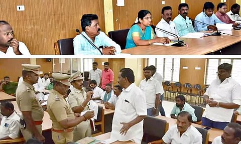 அவனியாபுரம் ஜல்லிக்கட்டு- மதுரை கலெக்டர் அலுவலகத்தில்  ஆர்.டி.ஓ. தலைமையில் சமாதான கூட்டம்