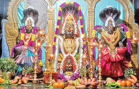  சிறப்பு  அலங்காரத்தில்  பவானி அம்மன்.