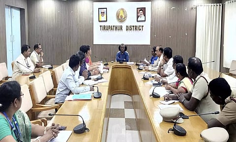 கலெக்டர் பாஸ்கர பாண்டியன் தலைமையில் ஆய்வு  கூட்டம்  நடந்தது.