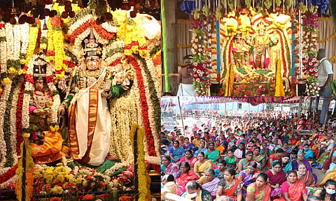 திருவொற்றியூரில் வடிவுடையம்மன் கோவில் திருக்கல்யாணத்தில் ஆயிரக்கணக்கான பக்தர்கள் தரிசனம்