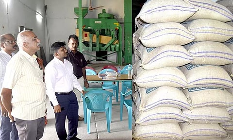 சிவகாசி யூனியன் எரிச்சநத்தம் ஊராட்சியில் உள்ள விதை சுத்திகரிப்பு நிலையம் மற்றும் சேமிப்பு கிட்டங்கியை கலெக்டர் ஜெயசீலன் பார்வையிட்டு ஆய்வு செய்தார்.