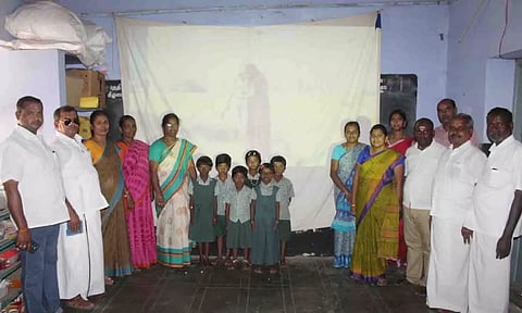 விழிப்புணர்வு குறும்படம் திரையிடப்பட்ட காட்சி.&nbsp;