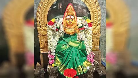 மகா மாரியம்மன் சிறப்பு அலங்காரத்தில் அருள்பாலித்த காட்சி.&nbsp;