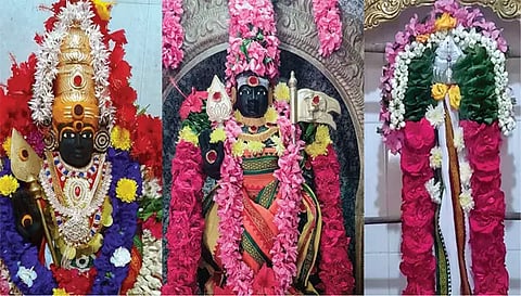 அனிச்சம்பாளையத்தில் உள்ள வேல் வடிவம் கொண்ட சுப்ரமணியர்,பேட்டை பகவதி அம்மன் கோவிலில் உள்ள முருகன், கோப்பணம்பாளையம் பரமேஸ்வரர் ஆலயத்தில் உள்ள பாலமுருகன் சிறப்பு அலங்காரத்தில் இருந்தபோது எடுத்த படம்.&nbsp;
