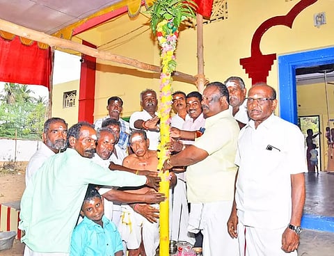பங்குனி உத்திர திருவிழாவையொட்டி கால்கோல்  நிகழ்ச்சி நடந்த போது எடுத்த படம்.