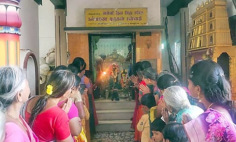 புற்றுக்கோவிலில் பங்குனி உத்திர சிறப்பு பூஜை நடைபெற்ற போது எடுத்த படம்.