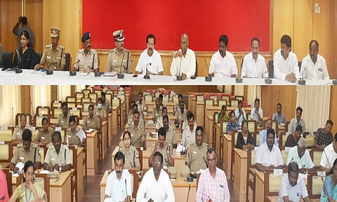 அமைச்சர் பொன்முடி, கலெக்டர் பழனி தலைமையில் ஆலோசனை கூட்டம் நடந்தது.&nbsp;