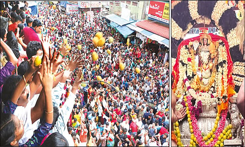காரைக்கால் அம்மையார் கோவில் மாங்கனி திருவிழா: மாம்பழங்களை வாரி இறைத்து பக்தர்கள் நேர்த்திக்கடன்