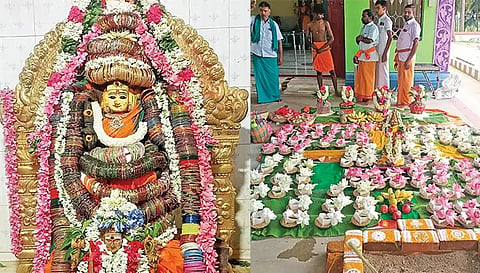 மகா மாரியம்மன் கோவிலில் அம்மன் சிறப்பு வளையல் அலங்காரத்திலும்,  108 சங்காபிஷேகமும் நடந்தபோது எடுத்த படம்.