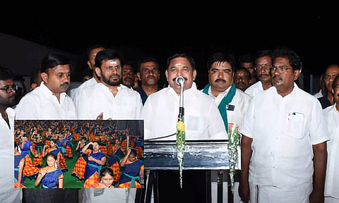 வள்ளி கும்மியாட்டத்தை ரசித்து பார்த்த எடப்பாடி பழனிசாமி- தமிழகம் முழுவதும் கும்மியாட்டம் நடைபெற உறுதுணையாக இருப்போம்