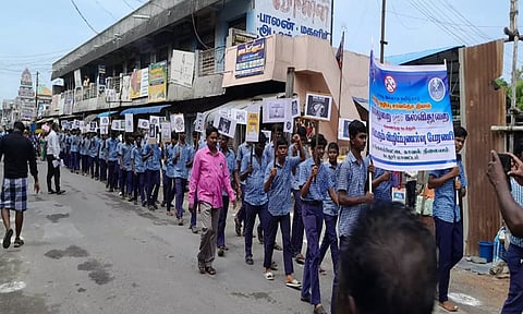 மங்கலம்பேட்டையில்  போதை பொருள் ஒழிப்பு விழிப்புணர்வு ஊர்வலம்