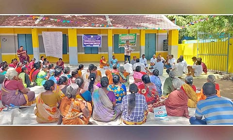 கண்ணம்மநாயக்கனூர் ஊராட்சி  கிராம சபை கூட்டம் நடைபெற்ற காட்சி.&nbsp;&nbsp;
