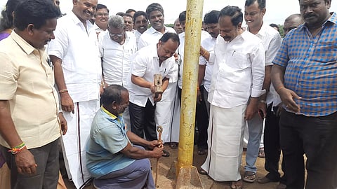 தி.மு.க. முப்பெரும் விழா பந்தக்கால் நடும் நிகழ்ச்சி