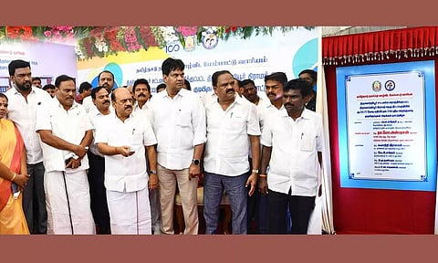 ரூ.59.77 கோடி செலவில் புதிய அடுக்குமாடி குடியிருப்பு- அமைச்சர் தா.மோ. அன்பரசன் அடிக்கல் நாட்டினார்