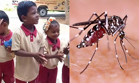 &nbsp;டெங்கு குறித்து விழிப்புணர்வு ஏற்படுத்தும் அங்கன்வாடி குழந்தைகள் - டெங்கு கொசு