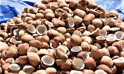 முத்தூர் ஒழுங்குமுறை விற்பனை கூடத்தில்  ரூ.1.10  லட்சத்துக்கு கொப்பரை ஏலம்