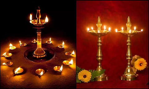 ஐந்து தெய்வ வடிவமாகிய விளக்கின் அமைப்பு