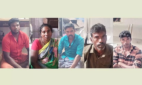 கைது செய்யப்பட்டவர்களை படத்தில் காணலாம்.