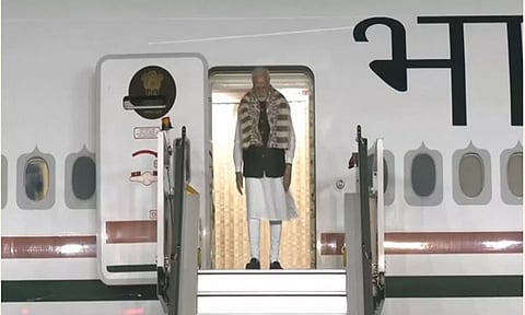ஐ.நா. உலக பருவநிலை உச்சி  மாநாடு: துபாய் பயணம் முடிந்து டெல்லி திரும்பினார் பிரதமர் மோடி