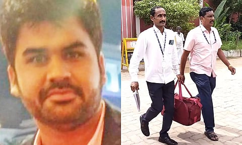 அங்கிட் திவாரி- அங்கிட் திவாரியிடம் கைப்பற்றப்பட்ட ஆவணங்களை கோர்ட்டில் சமர்ப்பிக்க எடுத்து வந்த லஞ்சஒழிப்புத்துறை அதிகாரிகள். 
