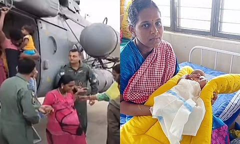 குழந்தையுடன், தாய் அனுசுயா மயில்