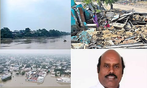வெள்ளத்தால் ரூ.1000 கோடிக்கு சாலைகள் சேதம்- ஆய்வுக்கு பின் அமைச்சர் பேட்டி