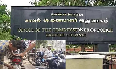 சென்னை காவல் ஆணையர் அலுவலகத்தில் திடீரென நுழைந்து போக்குவரத்து போலீசார் அதிரடி