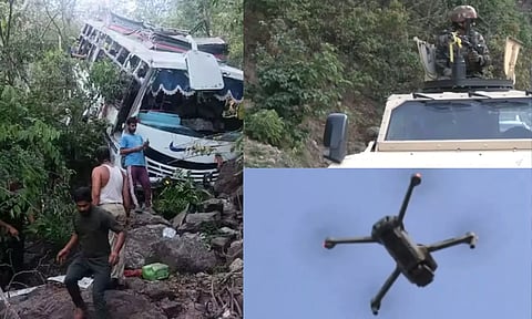 10 பேரை பலிகொண்ட காஷ்மீர்  தாக்குதல் -  டிரோன்களுடன் தேடுதல் வேட்டையில் இறங்கிய ராணுவம்