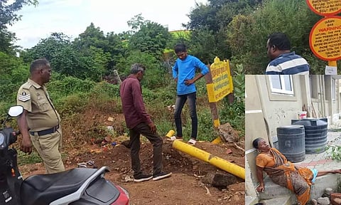 எரிவாயு குழாய் பதித்த பகுதியில் ஏற்பட்ட வெடி விபத்தால் மூதாட்டி காயம்