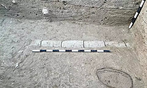கீழடி அகழாய்வில் 174 செ.மீ  நீள வடிகால் கண்டுபிடிப்பு