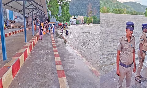 ஒகேனக்கல் காவிரி ஆற்றில் முன்னோர்களுக்கு தர்ப்பணம் கொடுக்க தடை