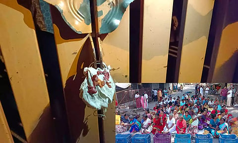 நள்ளிரவில் தினசரி காய்கறி மார்க்கெட்டை பூட்டி சீல் வைத்த நகராட்சி அதிகாரிகள்