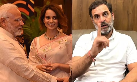 modi - kangana ranaut -  rahul gandhi