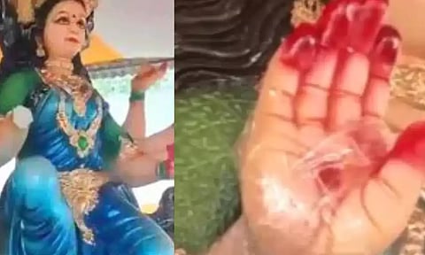 ஐதராபாத்தில் துர்கா சிலை உடைப்பு- பதட்டம்