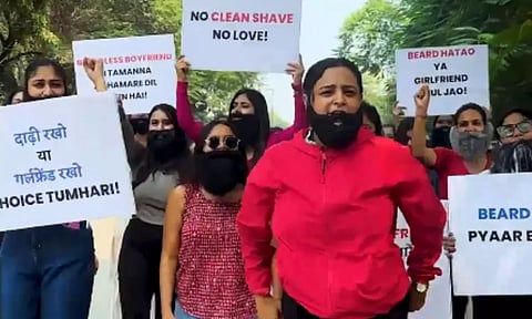 தாடி வேண்டுமா.. காதலி வேண்டுமா.. ம.பி.யில் பேரணியாக சென்ற பெண்கள் வீடியோ வைரல்