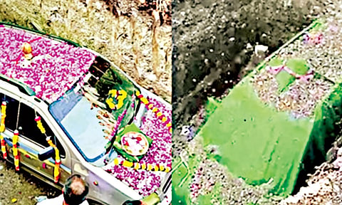 அதிர்ஷ்ட காருக்கு இறுதி ஊர்வலம் நடத்தி அடக்கம் செய்த குஜராத் தொழிலதிபர்