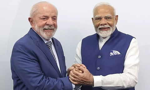 பிரேசில் அதிபர் லூலாவை சந்தித்து பேசிய பிரதமர் மோடி