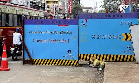 2ம் கட்ட மெட்ரோ ரெயில் பணி- சென்னையில் போக்குவரத்து மாற்றம்