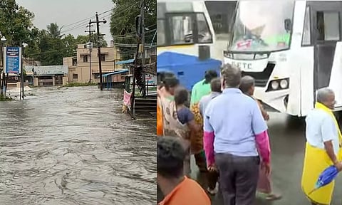 வெள்ள பாதிப்புகளை பார்வையிட்டு உதவ யாரும் வரவில்லை-  தேசிய நெடுஞ்சாலையில் கிராம மக்கள் மறியல்
