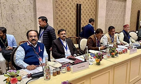 மத்திய அரசின் வரவு- செலவு திட்ட முன்னோட்ட கூட்டத்தில் பங்கேற்ற அமைச்சர் தங்கம் தென்னரசு
