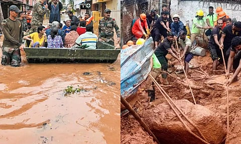 புதுச்சேரியில் வெள்ளம் சூழ்ந்த குடியிருப்புகளில் சிக்கித்தவித்தவர்களை மீட்ட ராணுவத்தினர் -  திருவண்ணாமலை மண் சரிவு