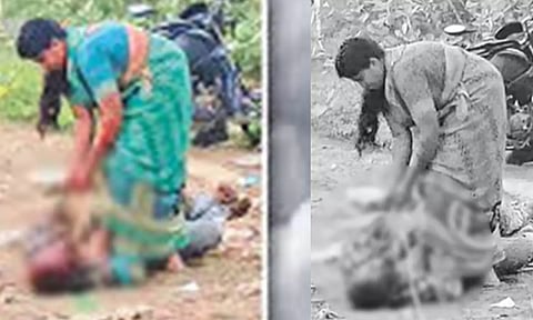 கணவரை துடிக்கத் துடிக்க கொன்ற மனைவி: கழுத்தில் கயிறு போட்டு இழுத்து சென்ற வீடியோ வைரல்