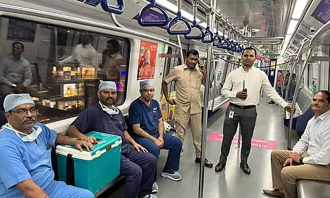 ஐதராபாத் மெட்ரோ ஒத்துழைப்பால் 13 கி.மீ. தொலைவை  வெறும் 13 நிமிடத்தில் கடந்த இதயம்...