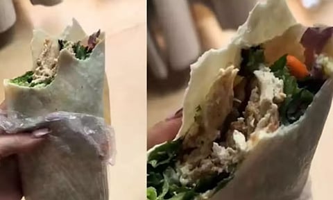 சிக்கன் உணவுக்குள் இருந்த கத்தி