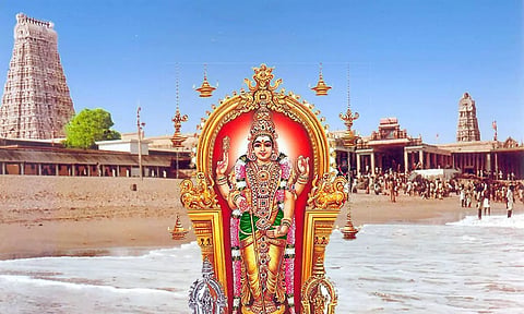 புனித தீர்த்தங்கள் நிறைந்த `திருச்செந்தூர்'